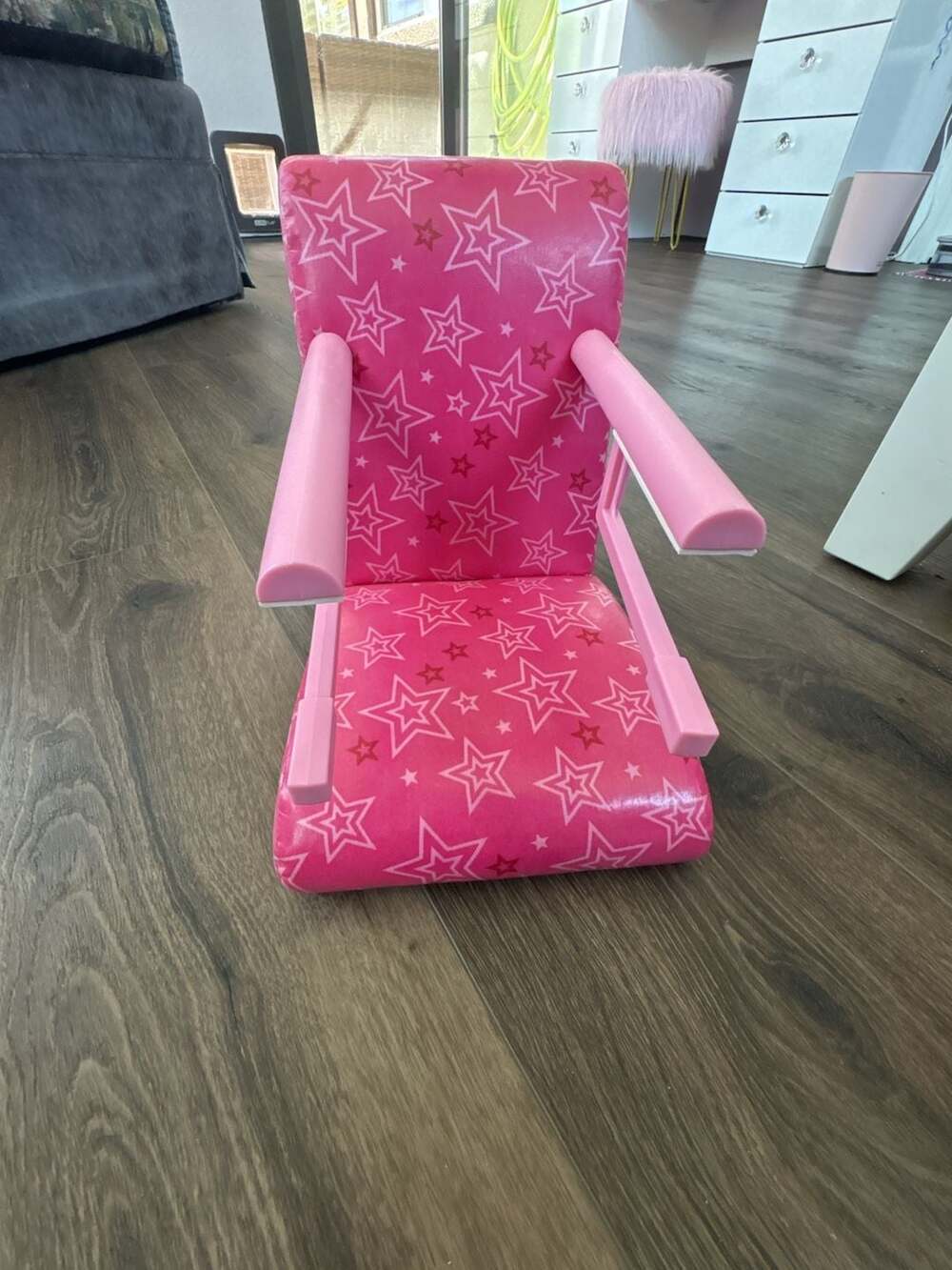 American Girl Doll Pink Star Print Folding Chair